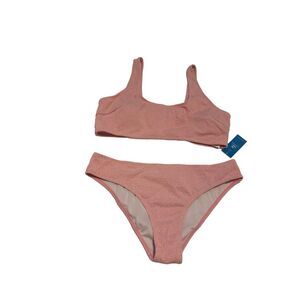 Cupshe Pink Bikini Swimsuit Swimwear 2 Piece Women's Size L NWT